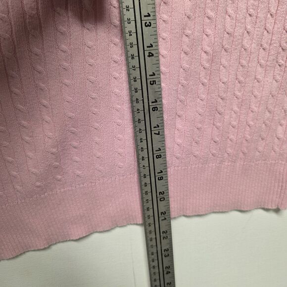Le Tigre Pink V-neck Pullover Sweater Women's Size Large Logo Cotton Wool - Picture 7 of 9